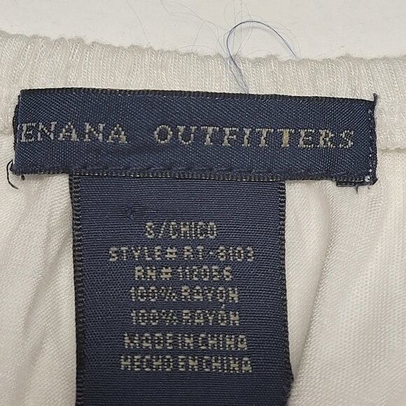 WHITE Long Sleeve Rayon V Neck Tunic Blouse Top Size S - Picture 9 of 10